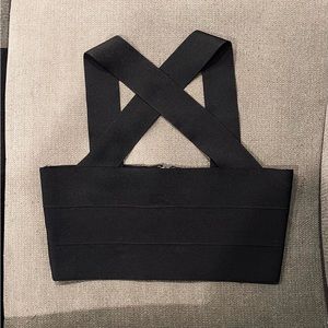 HERVE by Herve Leger black bondage crop top S